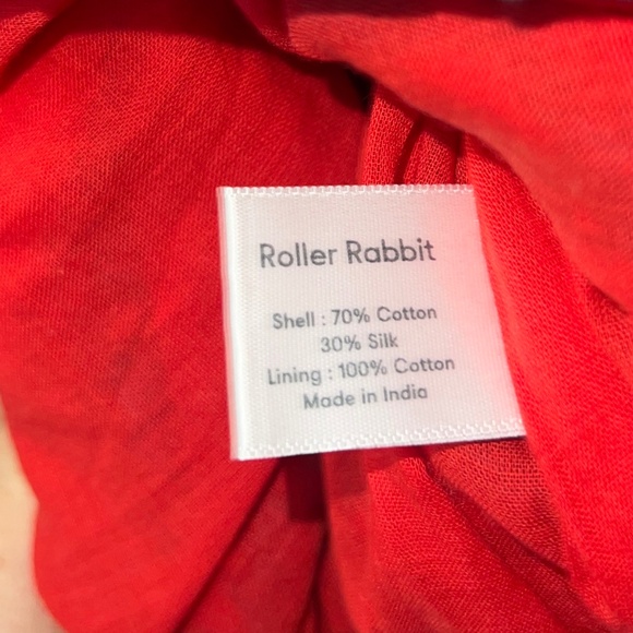 Roller Rabbit Lorien Carlisa Maxi Tier Skirt Red Blue Floral Size Small - Picture 6 of 7